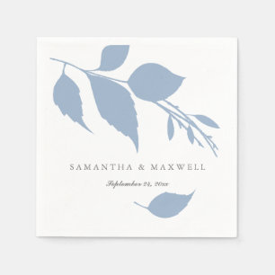Guardanapo De Papel Tema de Casamento Azul Dusty Cocktail Napkins
