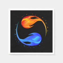 Guardanapo De Papel Tema De Casamento Com A Chama Gêmea- Preto-