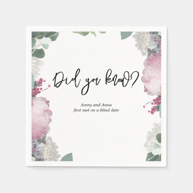 Guardanapo De Papel Tema de Casamento Floral (Frente)