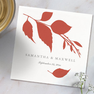 Guardanapo De Papel Tema de Casamento Laranja Queimado Cocktail Napkin