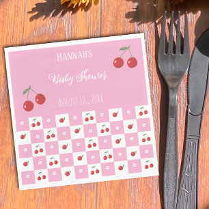 Guardanapo De Papel Tema de Cherry Rosa e Livro Branco Napkin