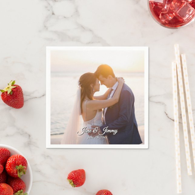 Guardanapo De Papel Tema de Convite Romântico Moderno Elegante (Insitu)