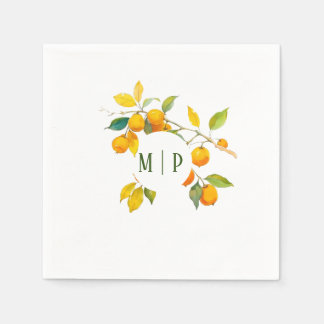 Guardanapo De Papel Tema de cor d'água laranja Cor do brilho