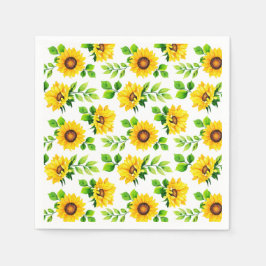 Guardanapo De Papel Tema de Decoração de Girassóis para Aniversário de