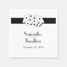 Tema de Dice de Casamento de Las Vegas Negro e Bra