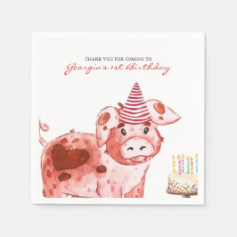 Guardanapo De Papel Tema de fazenda | Festas de aniversário de porcos