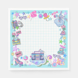 Guardanapo De Papel Tema de festa de aniversário de anos 80