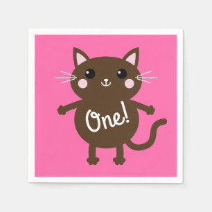 Guardanapo De Papel Tema de Festa de aniversário do Gatinho Gato