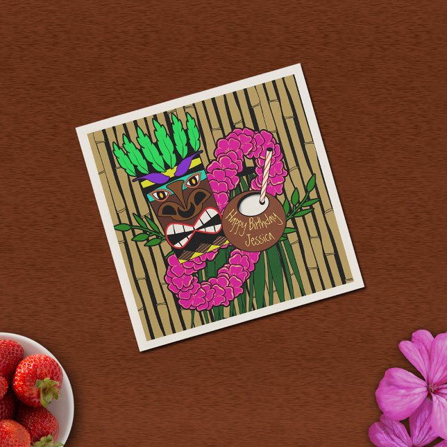 Guardanapo De Papel Tema de Festa de aniversário do Luau Personalizado (Criador carregado)