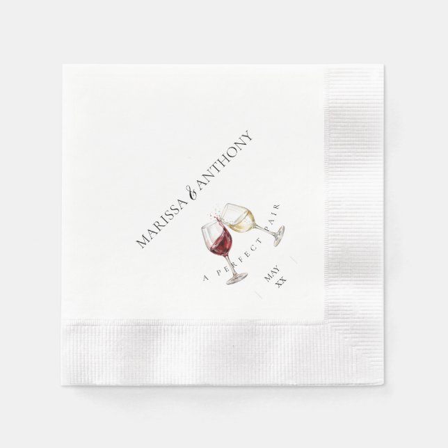 Guardanapo De Papel Tema de Garrafa de Vinho de Par Perfeito para Fest (Frente)