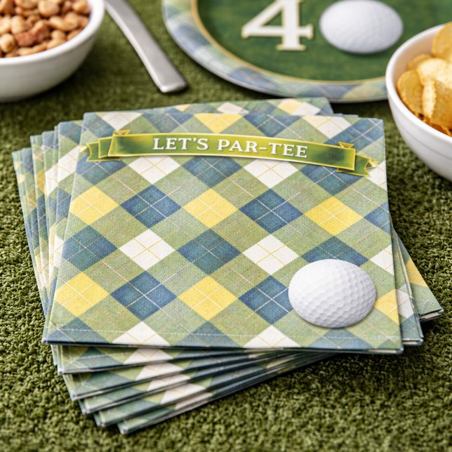 Guardanapo De Papel Tema de Golfe de Aniversário Vamos Par-tir (Criador carregado)