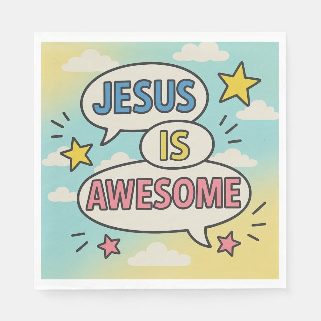 Guardanapo De Papel Tema de louça de partido cristão (Frente)