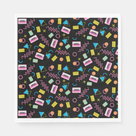 Guardanapo De Papel Tema de Parte Retroativa do anos 80 dos Oitenta Co