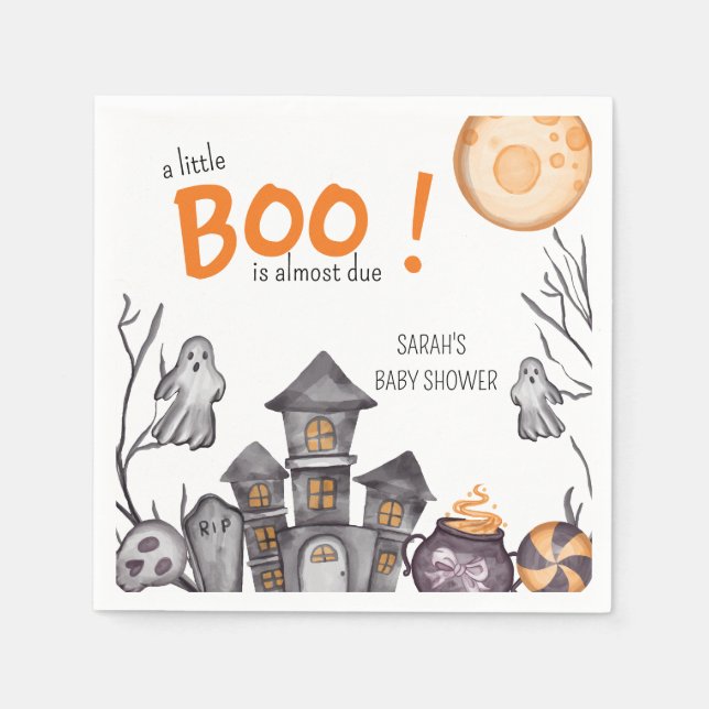 Guardanapo De Papel Tema de Queda de Chá de fraldas do Halloween da Ca (Frente)
