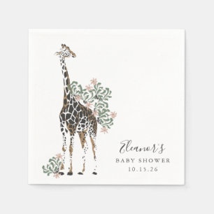 Guardanapo De Papel Tema de Safari em Aquarela Chuveirinho de Bebê Mod