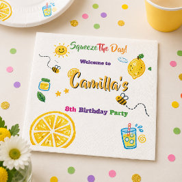 Guardanapo De Papel Tema de Verão Limão Aniversário de Crianças