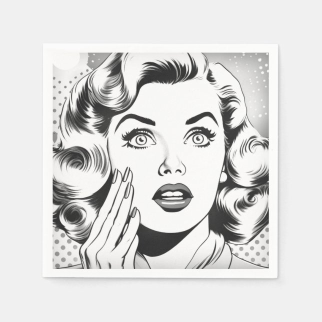 Guardanapo De Papel tema/desenho popart retrô (Frente)