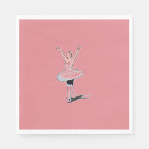 Guardanapo De Papel Tema do balé Rosa Ballerina Documento de Anivers