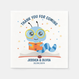 Guardanapo De Papel Tema do Bookworm Azul