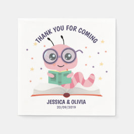 Guardanapo De Papel Tema do Bookworm Rosa