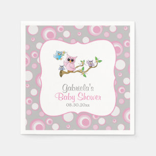 Guardanapo De Papel Tema do Chá de fraldas de de Baby Owen, rosa e C