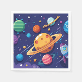 Guardanapo De Papel Tema do espaço e do planeta