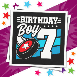 Guardanapo De Papel Tema do Festa de Hóquei de 7 Anos Garoto de 7 de A