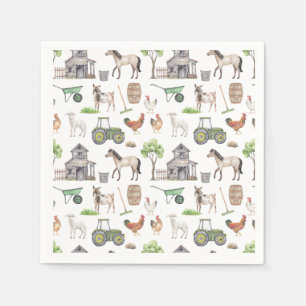 Guardanapo De Papel Tema dos Tratores de Animais das Explorações Agríc