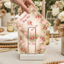 Tema Floral Vintage Morango Aniversário de 1 Ano