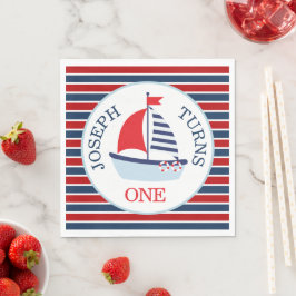 Guardanapo De Papel Tema Fofo de Barco à Vela Náutico