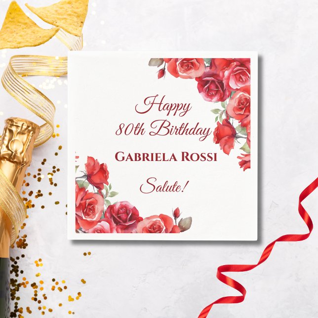 Guardanapo De Papel Tema Italiano 80 Birthday Napkin (Criador carregado)