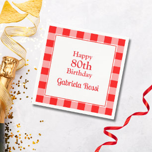 Guardanapo De Papel Tema Italiano 80 Birthday Napkin