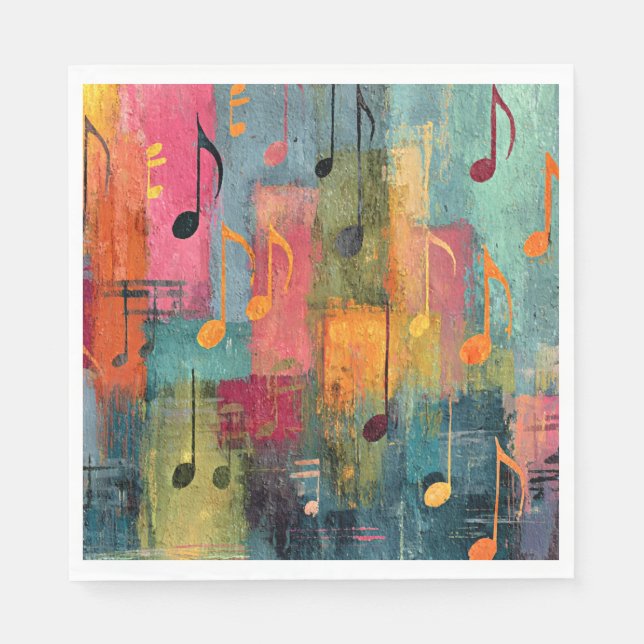 Guardanapo De Papel Tema Musical Arte Abstrata (Frente)