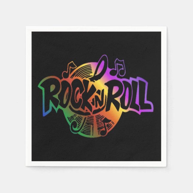 Guardanapo De Papel Tema musical do Rock & Roll Rainbow Napkins (Frente)
