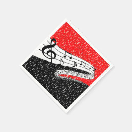 Guardanapo De Papel tema musical vermelho e preto