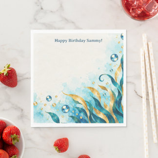Guardanapo De Papel Tema Oceano | Sob o Mar | Festa de Aniversário