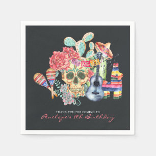 Guardanapo De Papel Tema Sugar Skulls Día de los Muertos
