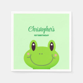 Guardanapo De Papel Tema verde Festa de aniversário anfíbio