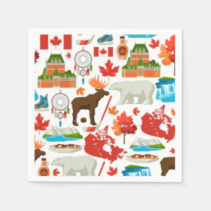 Guardanapo De Papel Temas canadenses coloridos modernos
