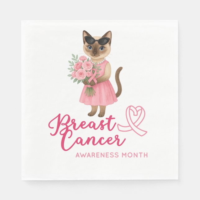 Guardanapo De Papel Temático "Sensibilização do Cancer da Mama" (Frente)