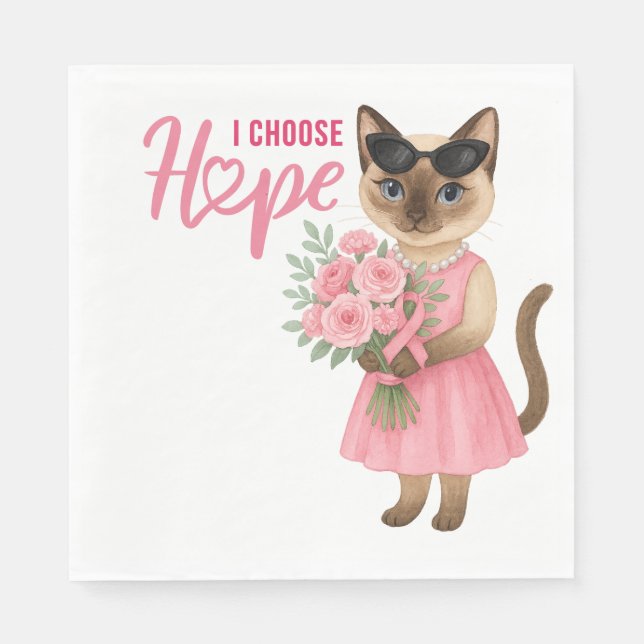 Guardanapo De Papel Temático "Sensibilização do Cancer da Mama" (Frente)