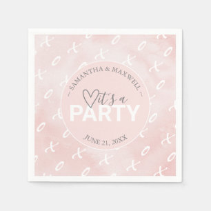 Guardanapo De Papel Teme-se X e O do Namorados rosa pincelado