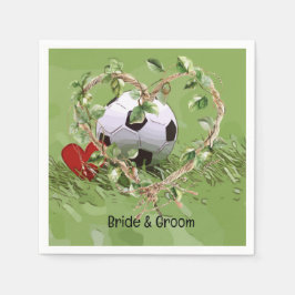 Guardanapo De Papel Temo do casamento da bola de futebol
