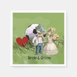 Guardanapo De Papel Temo do casamento da bola de futebol