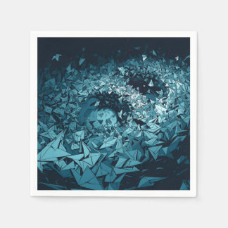 Guardanapo De Papel Tempestade de Origami Azul, Design de Arte Abstrat