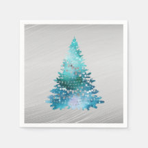 Tempestade Teal Silver Glitter Natal