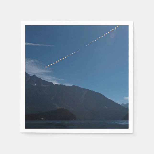 Guardanapo De Papel Tempo Total de Desabamento do Eclipse Solar nas Mo (Frente)