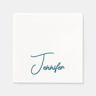 Guardanapo De Papel Tendência Verde Escuro Moderno Minimalista Nome à