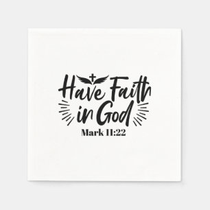Guardanapo De Papel Tenha fé em Deus, marque a citação 11:22 Inspiraci