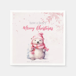 Guardanapo De Papel Tenha Um Bear Feliz De Natal Urso Polar Engraçado 